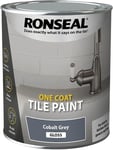 Ronseal One Coat Tile Gloss Paint Kitchen Bathroom Interior  750ml- Colbalt Grey