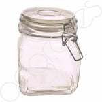 Small Cute Biscuit Jar Vintage Glass Bottle Vase with Lid (13cm) Flowers Pickles