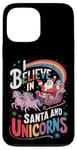 iPhone 13 Pro Max Christmas Unicorn Lover I Believe In Santa And Unicorns Case