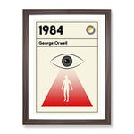 Book Cover 1984 George Orwell Modern Framed Wall Art Print, Ready to Hang Picture for Living Room Bedroom Home Office Décor, Walnut A2 (64 x 46 cm)