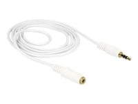 Delock - Lydforlengelseskabel - Mini-Phone Stereo 3.5 Mm Hunn Til Mini-Phone Stereo 3.5 Mm Hann - 2 M - Hvit