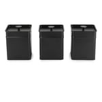 Salter Kuro BW12457EU7 Lot de 3 boîtes de cuisine pour thé, café, sucre, finition noire avec revêtement en poudre, couvercles faciles à ouvrir, fraîcheur durable, faciles à nettoyer, boîtes de