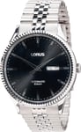 Lorus Mens Automatic Watch with Black Dial and Silver Strap RL471AX9