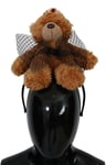 Dolce & Gabbana Cheveux Bande Diadème Marron Nounours Ours or Cristal Couronne