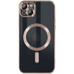 Case for iPhone 13 Silicone Camera Protection Chrome Rose Gold