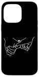 Coque pour iPhone 14 Pro Max Art minimaliste tenant les mains pour elle et lui