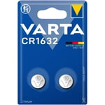 CR1632 3V Lithium Knappcellsbatteri 2-pack