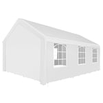 tectake® Tonnelle de Jardin 6x4 m autoportée Tente de réception, Structure en Acier, Rideaux de Toile à fenêtres, Bâche de Toit Incluse Tonnelle terrasse Exterieur - Blanc