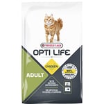 VERSELE-LAGA - Croquettes Chat Opti Life Adult - Nourriture pour Chat Adulte - sans Céréales - Au Poulet - 7,5 kg