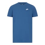 Nike Sportswear Mens Club T Shirt Blue Cotton - Size 2XL