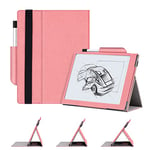 OLAIKE Compatible Remarkable2 10,3" Étui pour Tablette en Papier Pliable, avec Pliage Multi-Angles/Porte-Stylo Haut de Gamme/Fonction Repose-Mains/Bande élastique Intelligente, Rose