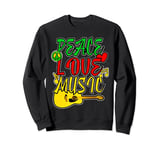 Peace + Love and Music Rasta Rastafarian Reggae Sweatshirt