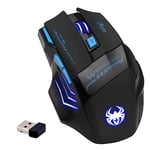 zelotes Souris sans Fil,Souris Gamer,USB,2400DPI,7 Boutons Souris Ergonomique,2,4G avec Nano-récepteur USB,Wireless Mouse pour Ordinateur Portable Mac,Noir