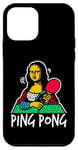 Coque pour iPhone 12 mini Mona-Lisa Ping Pong - Amusant amateur de tennis de table Mona-Lisa