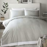 Serene Madison Border Duvet Cover Set, Dove Grey/White, Super King