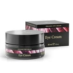 Creme Contour des Yeux Bio 30ml - À l' Acide Hyaluronique + Aloe Vera + Huile d'Argan + Vitamine E Creme de Jour et Nuit - Creme Anti Rides Femme Anti Cerne Hydratant Fait en Allemagne Satin Naturel