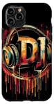 Coque pour iPhone 11 Pro DJ Tattoo Design avec des écouteurs pour les DJ et les