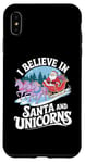 iPhone XS Max I believe in Santa and unicorns funny Santa xmas pajamas Case