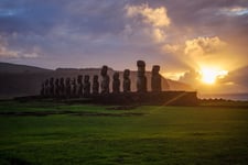 Dawn on Isla de Pascua Rapa Nui Easter Island