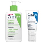 Duo Crème Lavante Hydratante et Crème Hydratante Visage (Soir) CeraVe