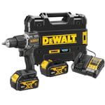 Dewalt DCD100P2T 18V Brushless Combi Drill with 2 x 5Ah Battery Charger & TSTAK