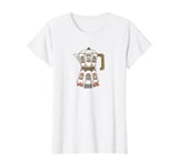 Womens Coffee House in a Stovetop Espresso Maker, Cute Illustration T-Shirt