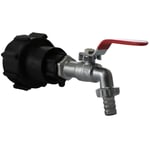 Raccord avec robinet pour cuve 1000 L - EXCELLENCE - S60x6 polypropylène et robinet laiton chromé 25mm