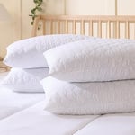 Slumberdown Hotel Quality Pillows 4 Pack - Bouncy Firm Support Side Sleeper Pillow for Neck, Back & Shoulder Pain Relief - Comfy, Soft Touch Quilted Cover, Hypoallergenic, Made in the UK (48 x 74cm)