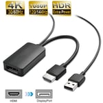 4K 60Hz HDMI DP - 1.8m - câble DP vers HDMI 4K 60Hz mâle vers mâle, adaptateur DisplayPort vers HDMI, Port d'affichage, Audio vidéo pour PC, HDTV, projecteur, ordinateur portable