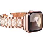 Kompatibel med Apple Watch Armband 41mm 40mm 38mm, Kvinnors Bling Diamant Strass Armband för Apple Watch Armband SE(GEN 1 2 3) iwatch Armband Serie 9 BlingRose Gold 41mm/40mm/38mm