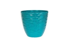 Plant Avenue Plastic Plant Pot, Teal, 33cm Dia