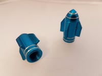 POSH - Bicycle/Motorbike/Car Tyre valve caps - Blue Rocket 2pkt