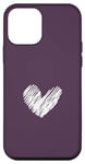 iPhone 12 mini Plum Purple Heart Scribble Love Chic Heart Case