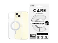 Care By Panzerglass - Baksidesskydd För Mobiltelefon - Med Fällbart Ställ - Magsafe-Kompatibilitet - Termoplastisk Polyuretan (Tpu), Polykarbonat (Pc) - Silver, Transparent - För Apple Iphone 15 Plus