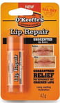 2 x O'Keeffe's Lip Repair Balm Unscented Relief Cracked Split & Dry Lips 4.2g 