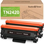 TN2420 Toner Compatible avec Tn2420 Toner Brother pour Toner Brother MFC-L2710DW pour Toner Brother MFC-l2710DN MFC-L2730DW MFC-L2750DW, 2 Noir.[G1064]