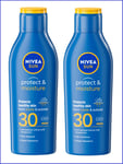 2x Nivea Sun Lotion Protect & Moisture SPF30 - Immediate Protection - 200ml