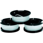 BLACK+DECKER Lot de 3 Bobines de Rechange pour Coupe-Bordures - Bobine Reflex Plus à Déroulement Automatique - 3 x 10 m de Fil e12