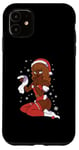 Coque pour iPhone 11 Black Miss Claus Afro African American Christmas Melanin