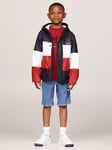 Tommy Hilfiger Colour Block Long Windbreaker Jacket, Red/White/Blue