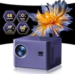 Projector 4K [Electric Focus & 6D/6P Keystone & Zoom] Supported, 5G WiFi Bi-Channel Bluetooth 20000L Native 1080P Movie Projector, Mini Portable Outdoor Projector Compatible TV Stick, Phone, Laptop