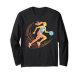 Funny Retro Vintage Basketball Girl Jersey Number 30 Graphic Long Sleeve T-Shirt