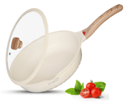 Frying Pan with Lid Non Stick Large 30cm/ 6L Anti Scratch Heavy Duty Induction