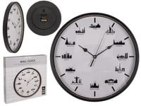 Out of the blue Horloge Murale Skylines 30 x 30 x 3,8 cm, pour 1 Pile Mignon (AA), dans Un Coffret Cadeau