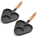 SOGA 2X 3 Mold Cast Iron Breakfast Fried Egg Pancake Omelette Fry Pan - Frying Pans - ZPaiB4X2