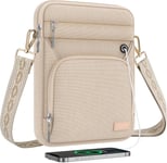 Housse De Tablette 9-11"" Compatible Avec Ipad Air 5 10.9"" 2022, Ipad 9/8/7 10.2, Ipad Air 4 10.9/Air 3 10.5, Galaxy Tab S9 11"" 2023/Tab S8 11"", Sac De Transport Avec Bandoulière Port Casque,Sable