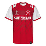 FIFA Official World Cup 2022 Classic Short Sleeve Tee, Youth, Switzerland, Age 13-15 Red/White