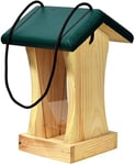 dobar 90061FSCe Distributeur de Nourriture Maison en Bois pour Oiseaux Sauvages, 16 x 16 x 24 cm, Vert