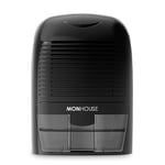 MONHOUSE Dehumidifier 1500ml Portable, Compact & Quiet Moisture Absorber - Mini Air Dehumidifier for Home, Bedroom Damp, Car, Office, Garage, Caravan & Basement - Electric Mould Remover - Black