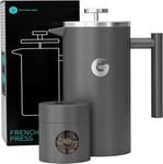 Coffee Gator Cafetiere - 1 Litre French Press Maker - Large Grey 